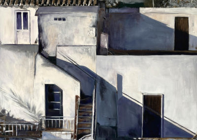 2023 Acrylic on canvas 60x40cm Tavira, Portugal architecture painted by Kato Wake neutral colours